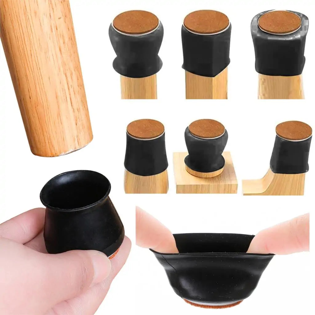 16pcs Silicone Furniture Leg Protectors: Floor Protection & Anti-slip Pads